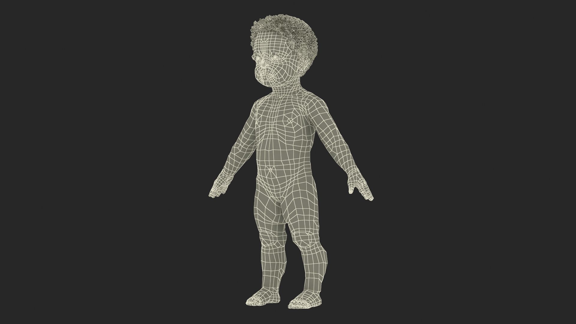 Little Dark Skin Boy Rigged 3D model_25