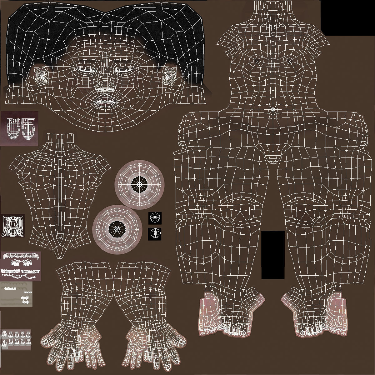 Little Dark Skin Boy Rigged 3D model_22