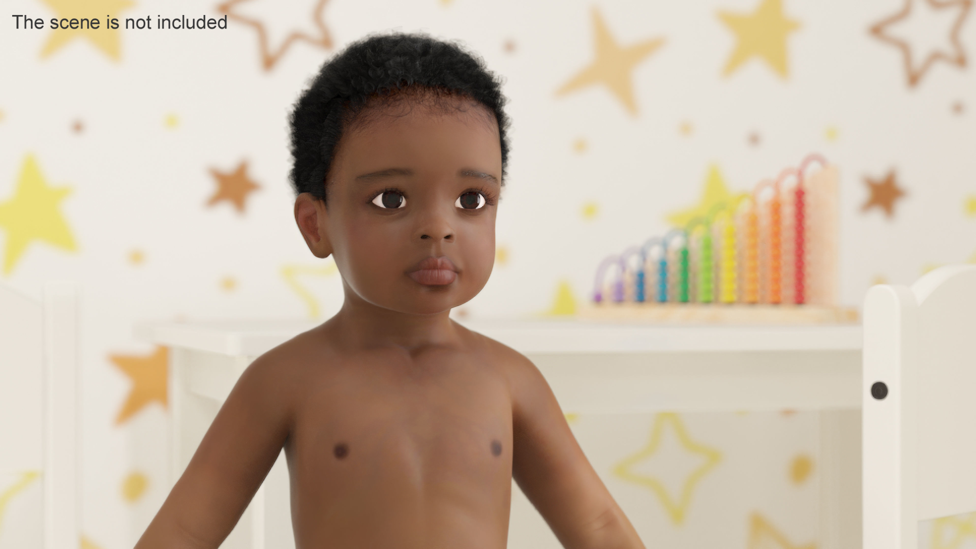 Little Dark Skin Boy Rigged 3D model_1