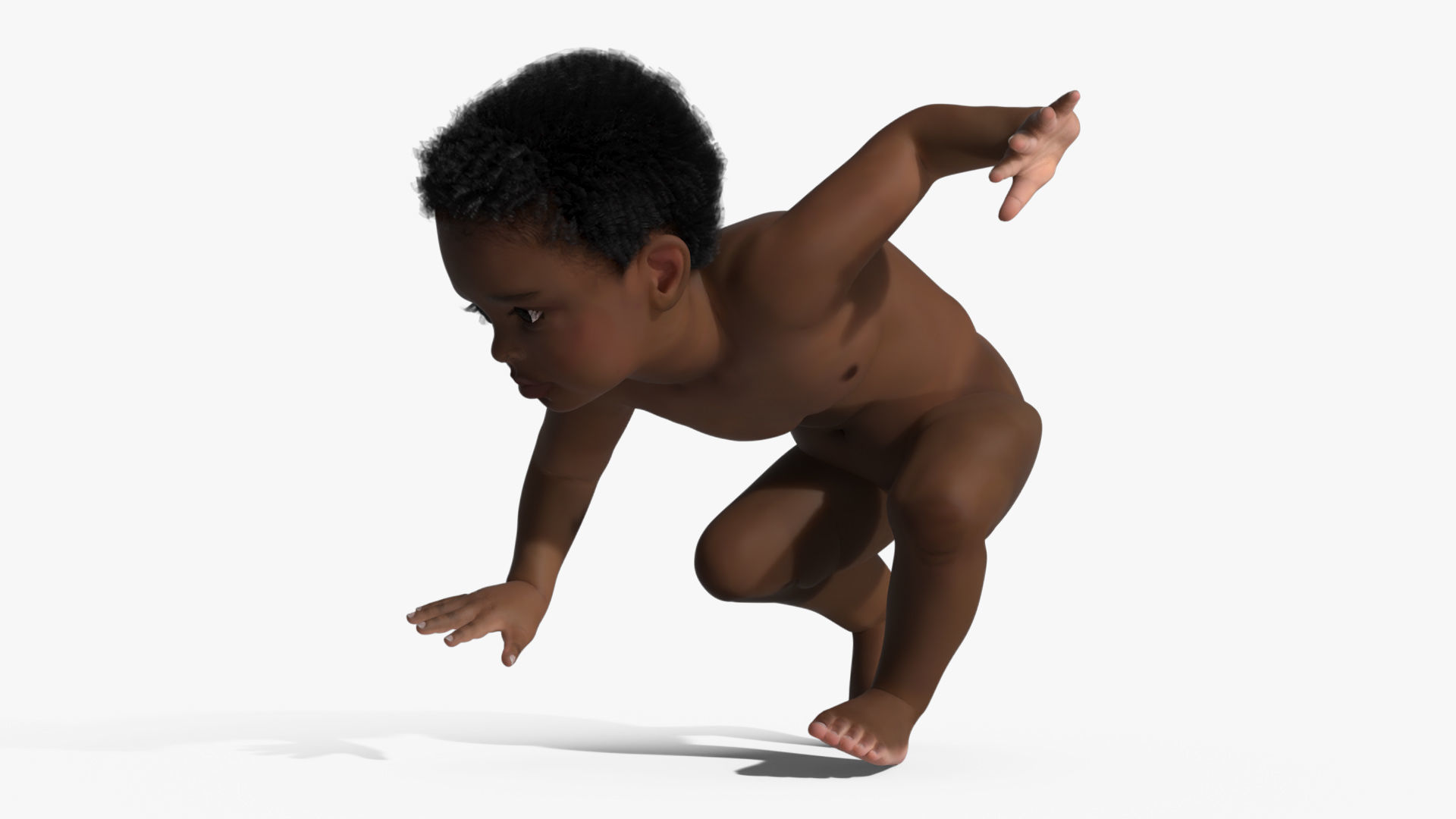 Little Dark Skin Boy Rigged 3D model_13