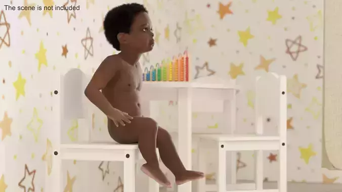 Little Dark Skin Boy Rigged 3D model