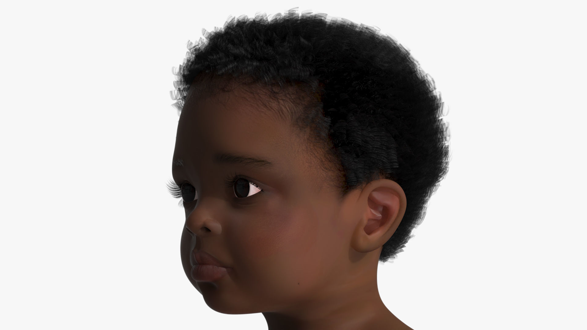 Little Dark Skin Boy Rigged 3D model_17