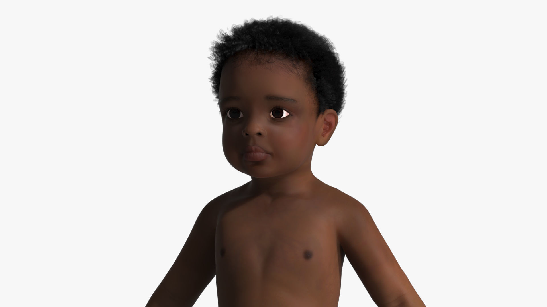Little Dark Skin Boy Rigged 3D model_14