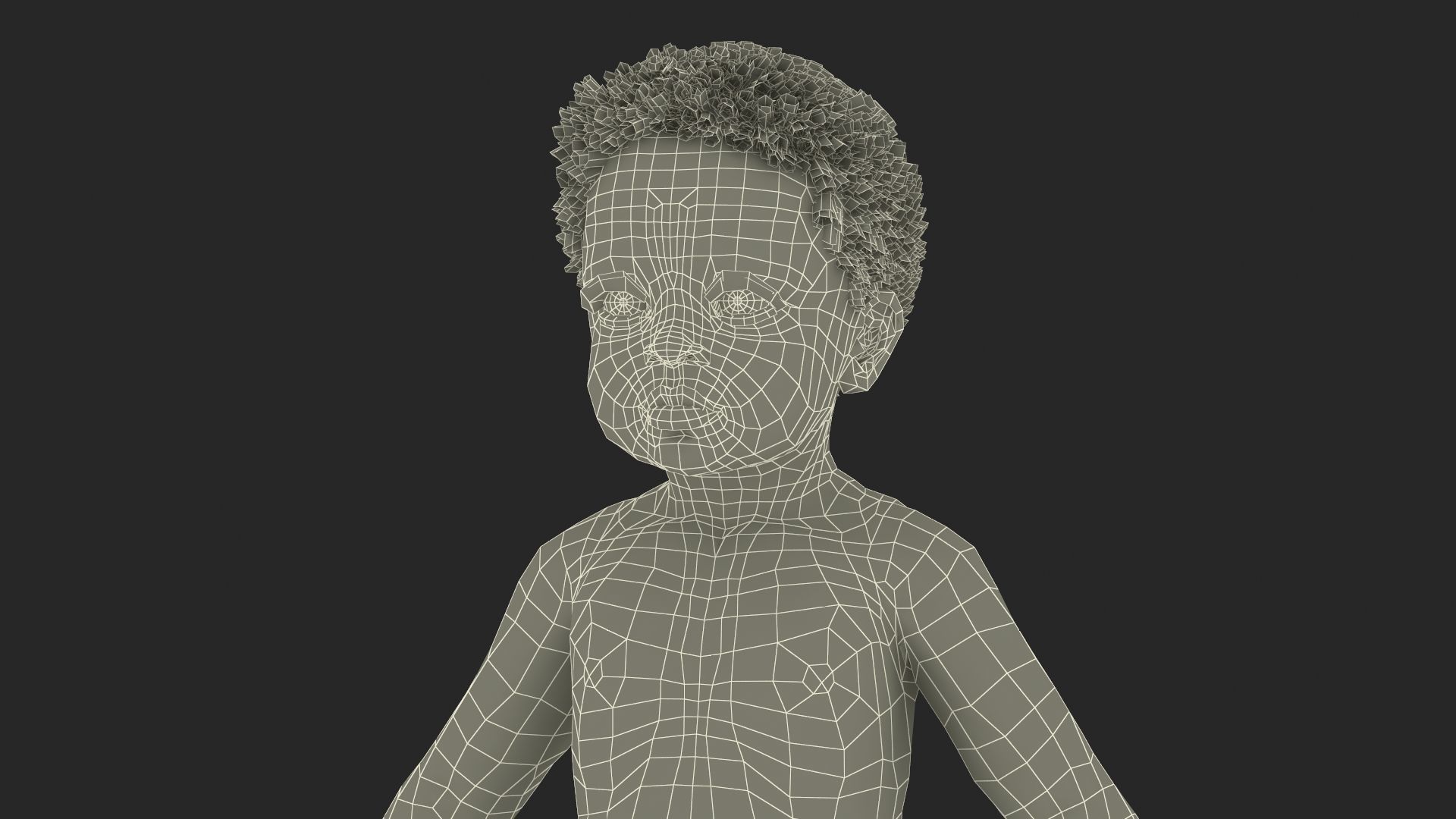 Little Dark Skin Boy Rigged 3D model_26