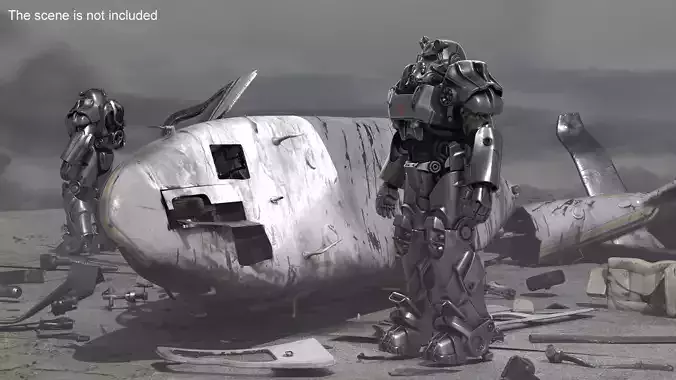 Fallout Power Armor T 60 with Rifle for 3D Print 3D print model