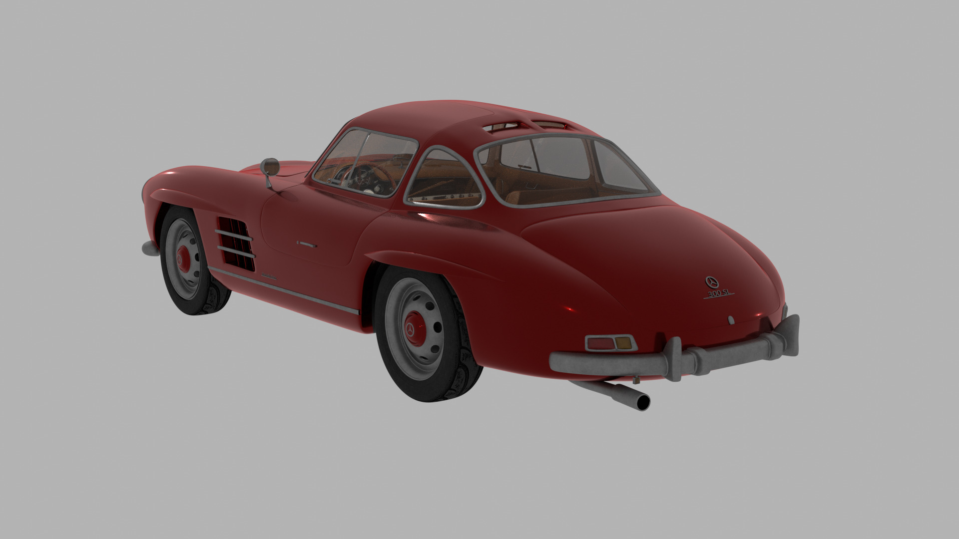 Mercedes Benz 300 SL Low-poly 3D model_1
