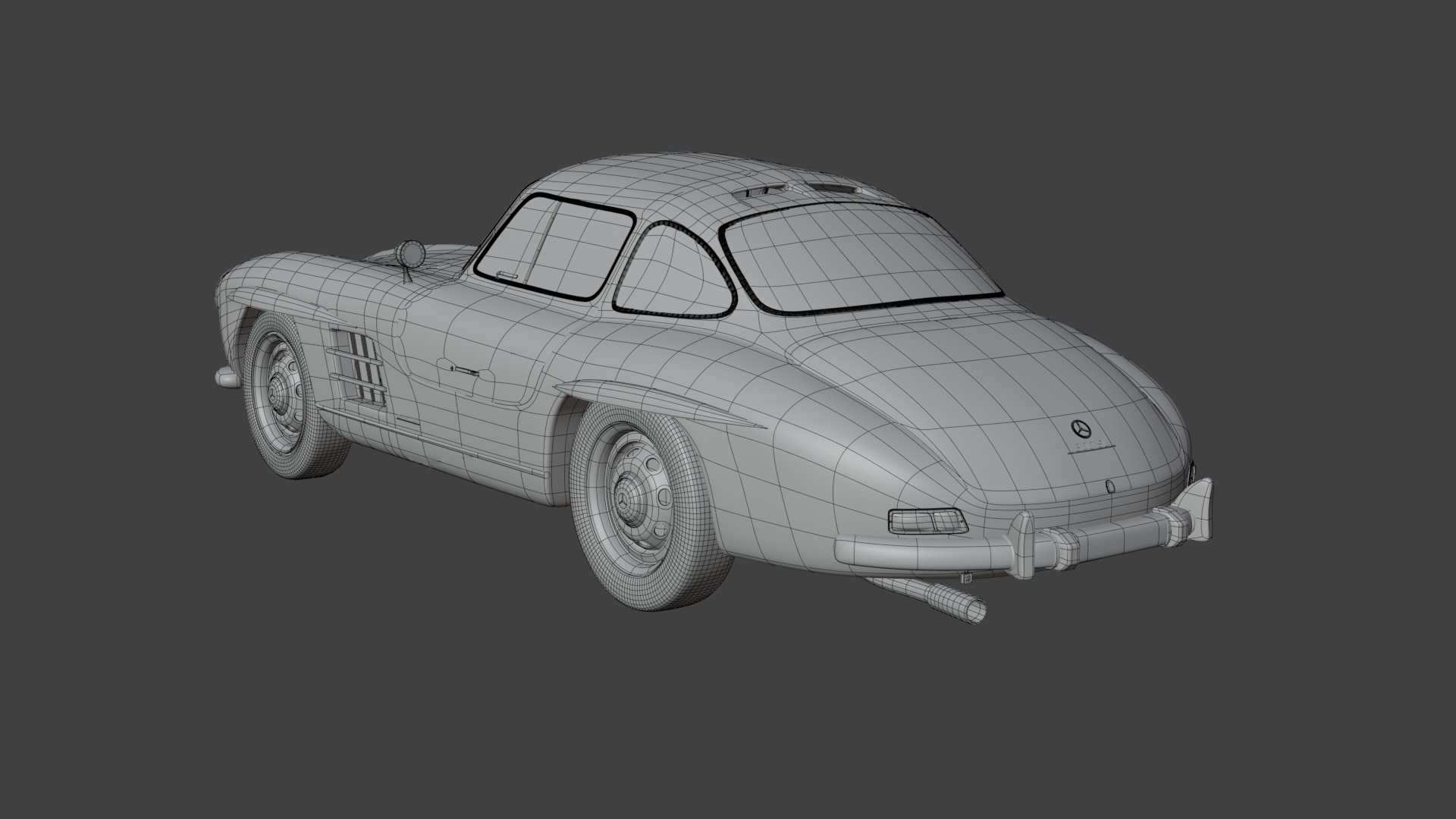 Mercedes Benz 300 SL Low-poly 3D model_35