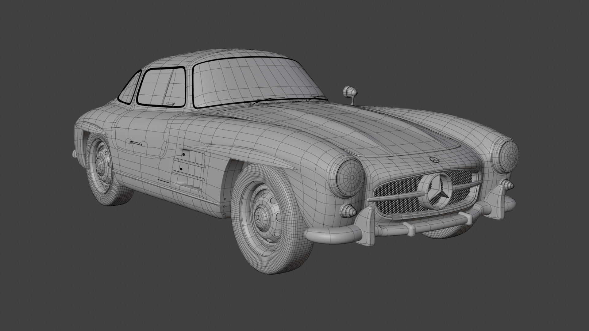 Mercedes Benz 300 SL Low-poly 3D model_34