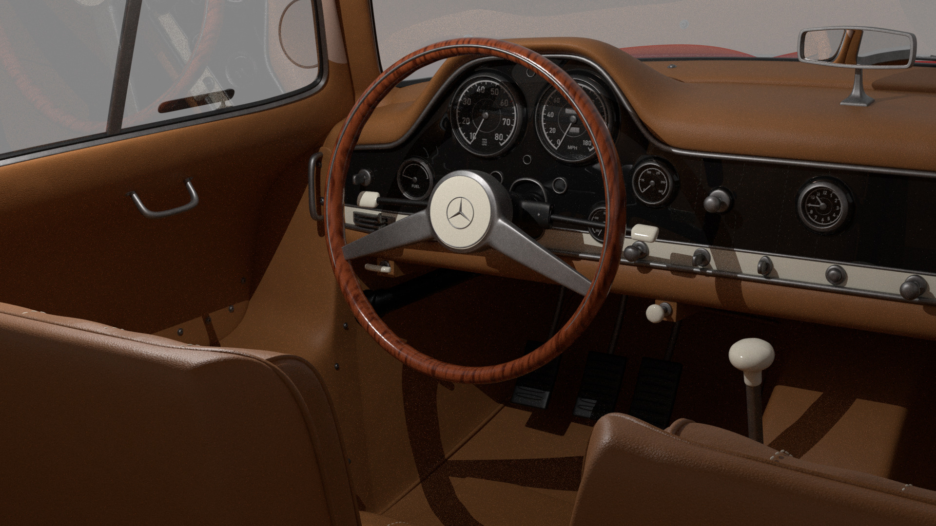Mercedes Benz 300 SL Low-poly 3D model_14