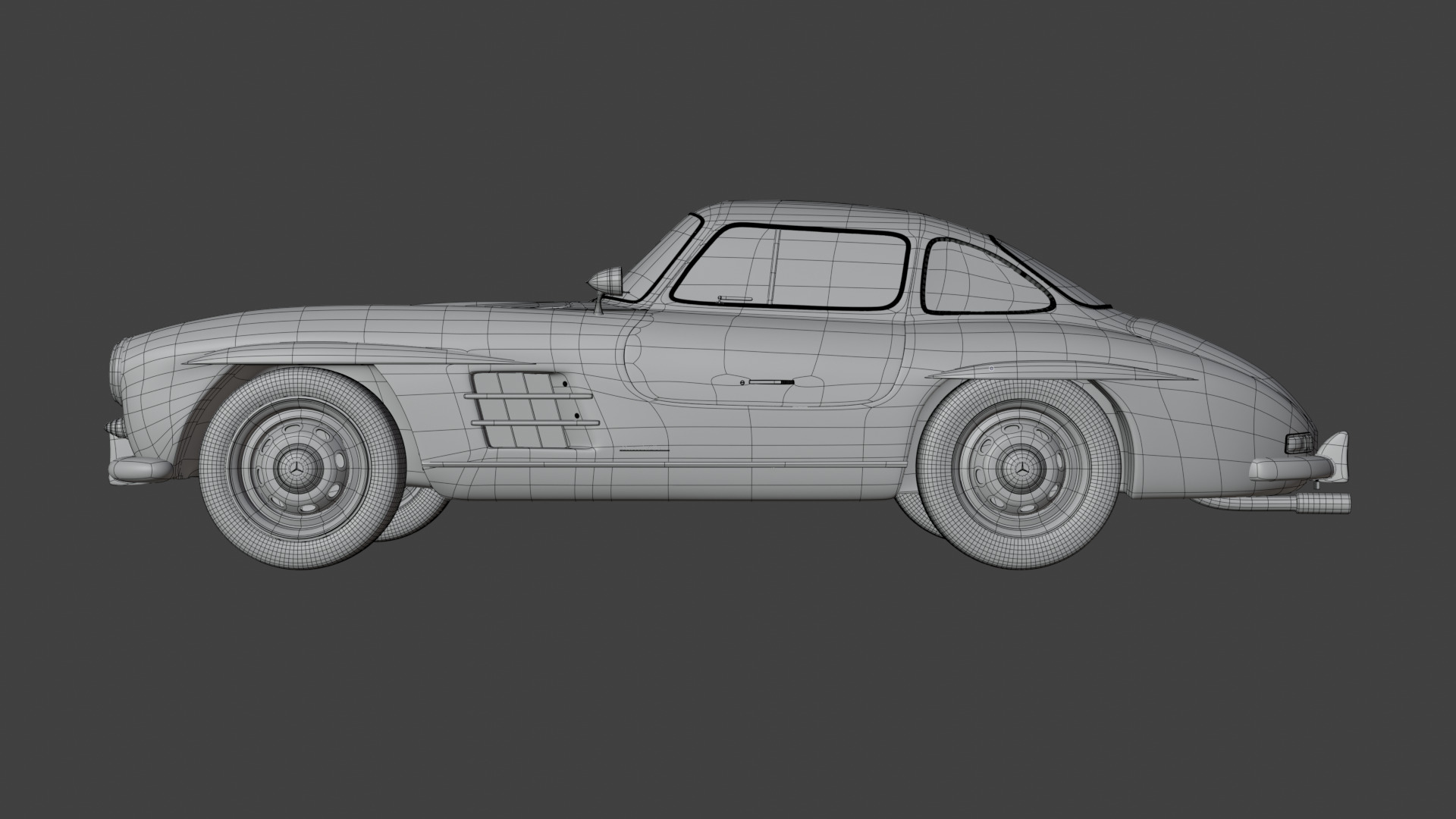 Mercedes Benz 300 SL Low-poly 3D model_37