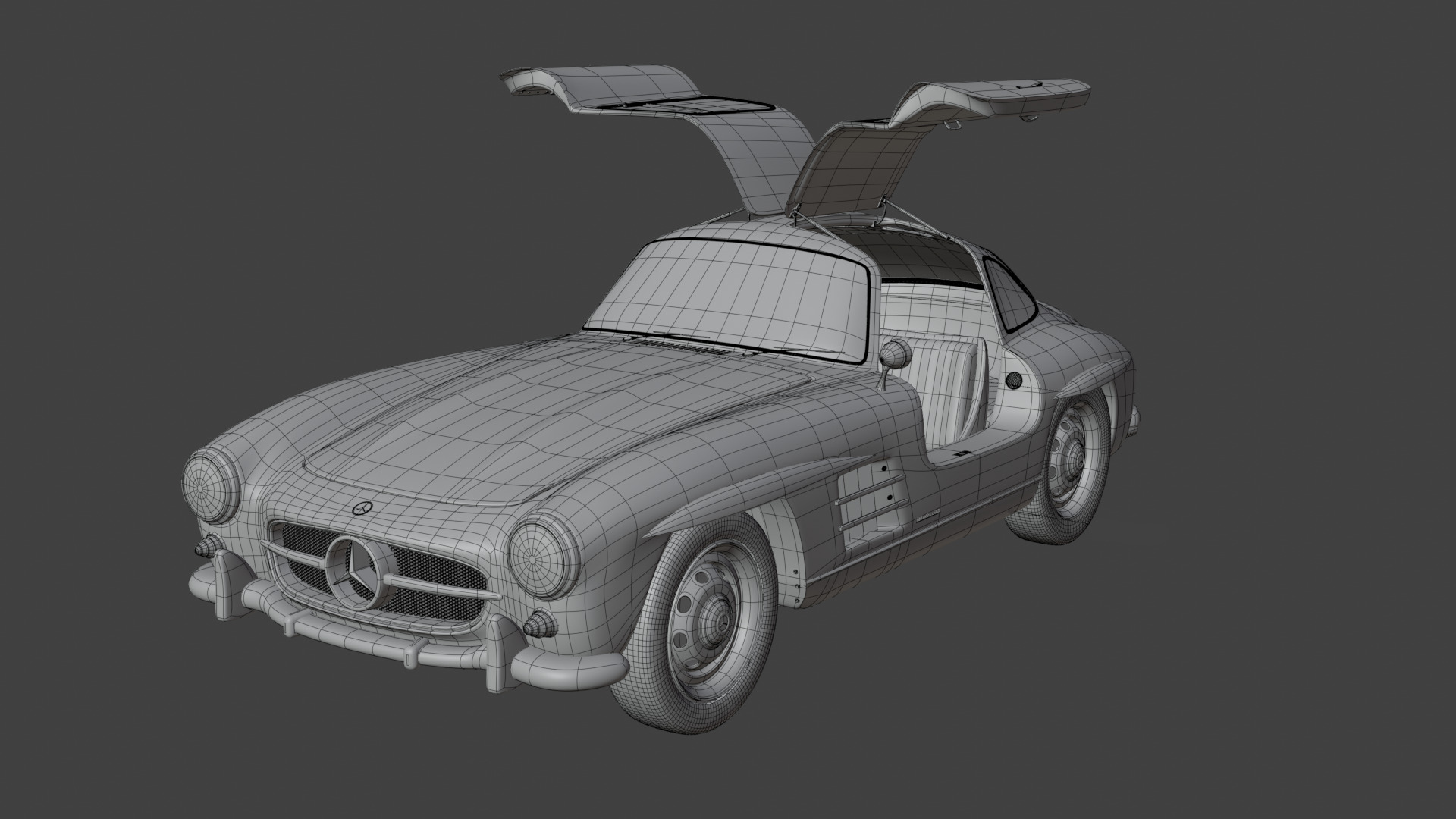 Mercedes Benz 300 SL Low-poly 3D model_40