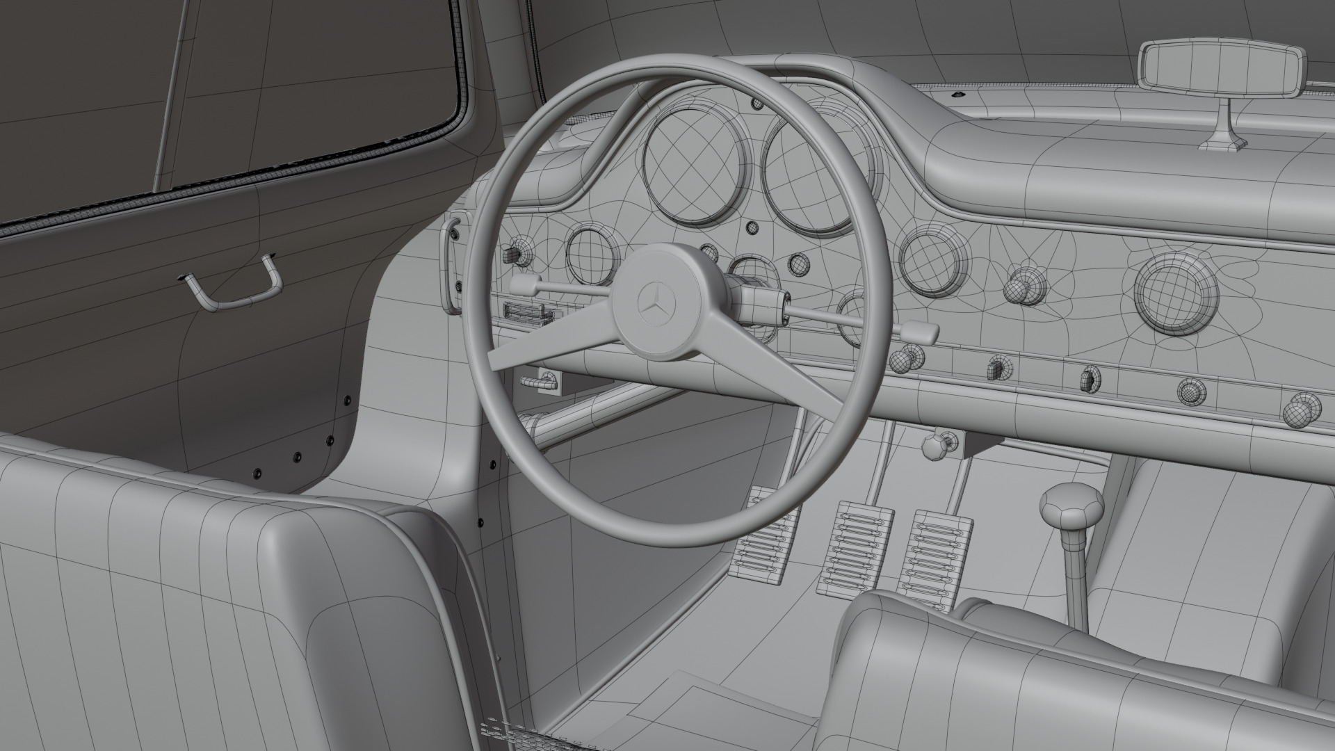 Mercedes Benz 300 SL Low-poly 3D model_48