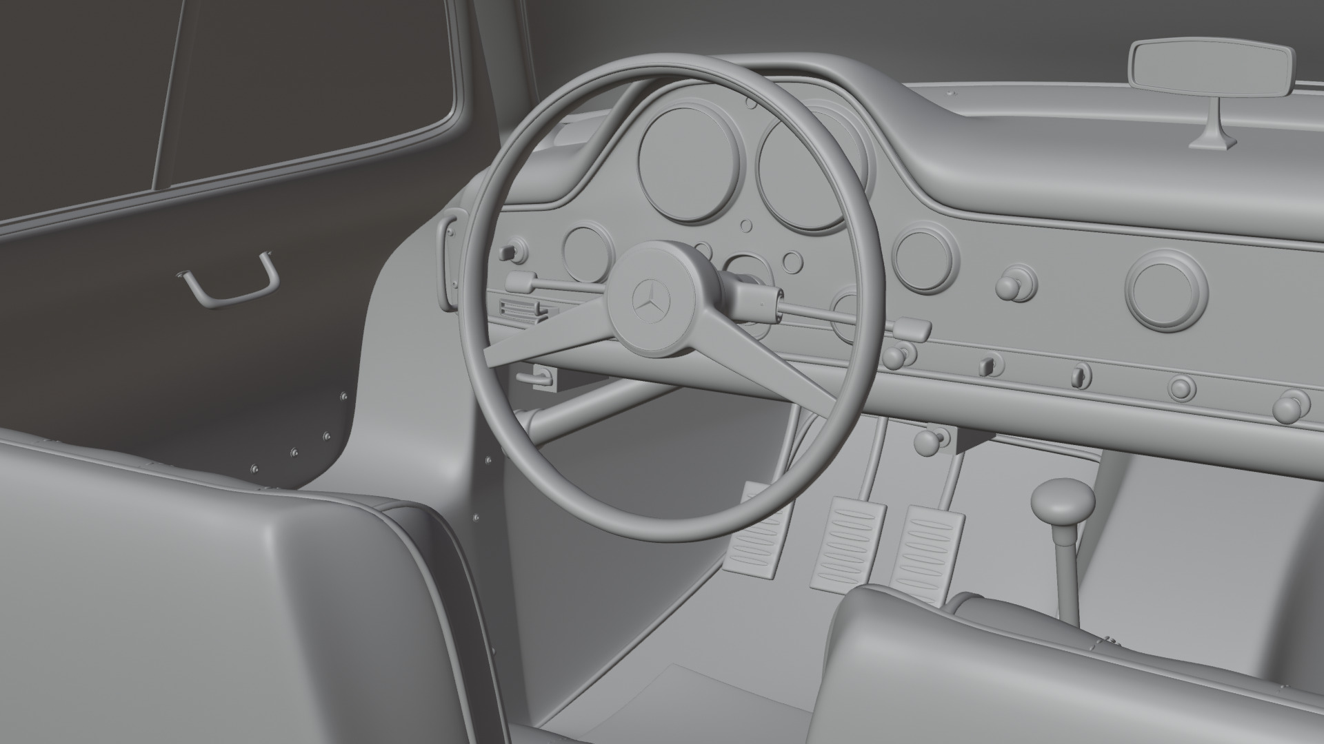 Mercedes Benz 300 SL Low-poly 3D model_31