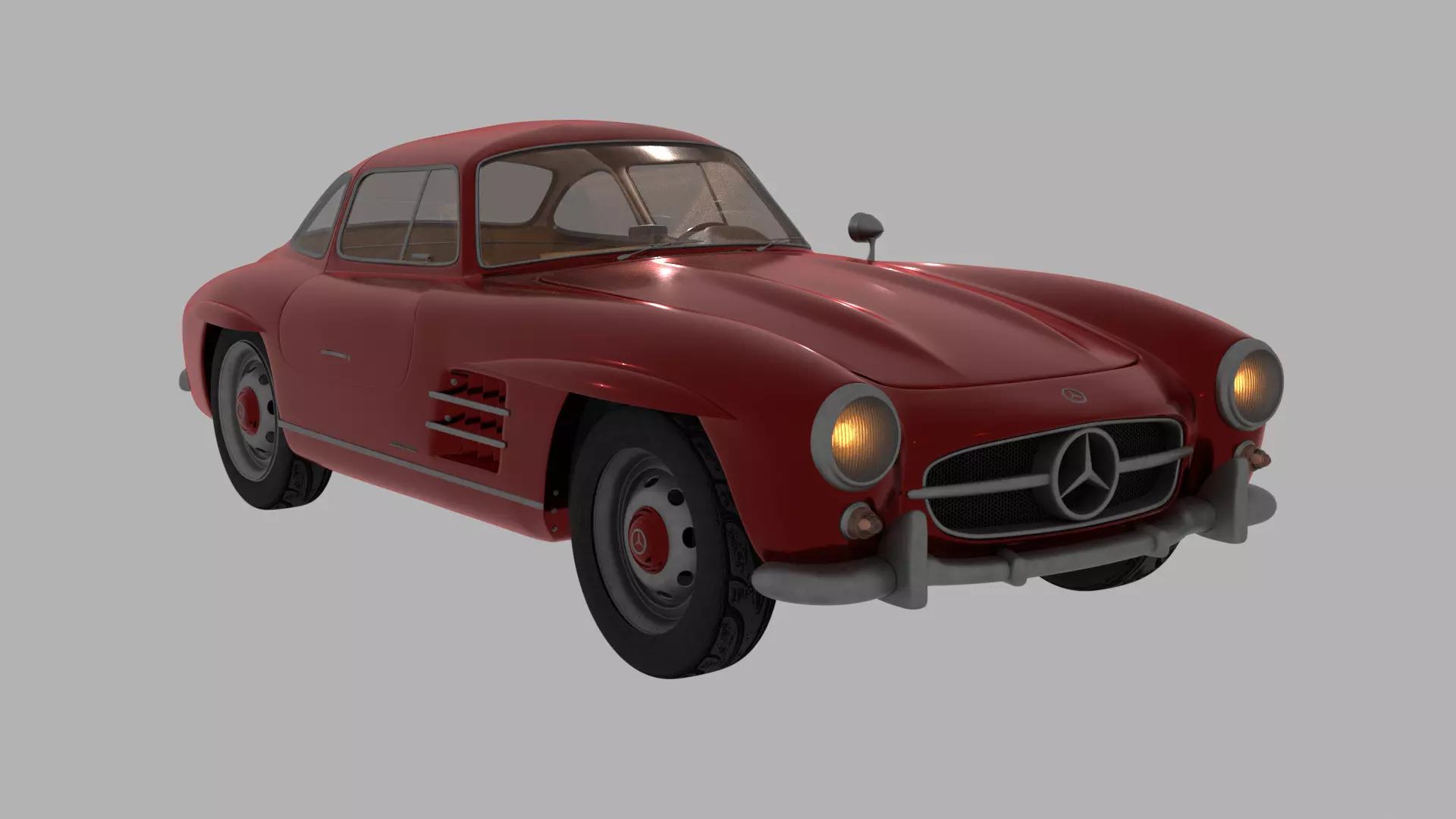 Mercedes Benz 300 SL Low-poly 3D model_0