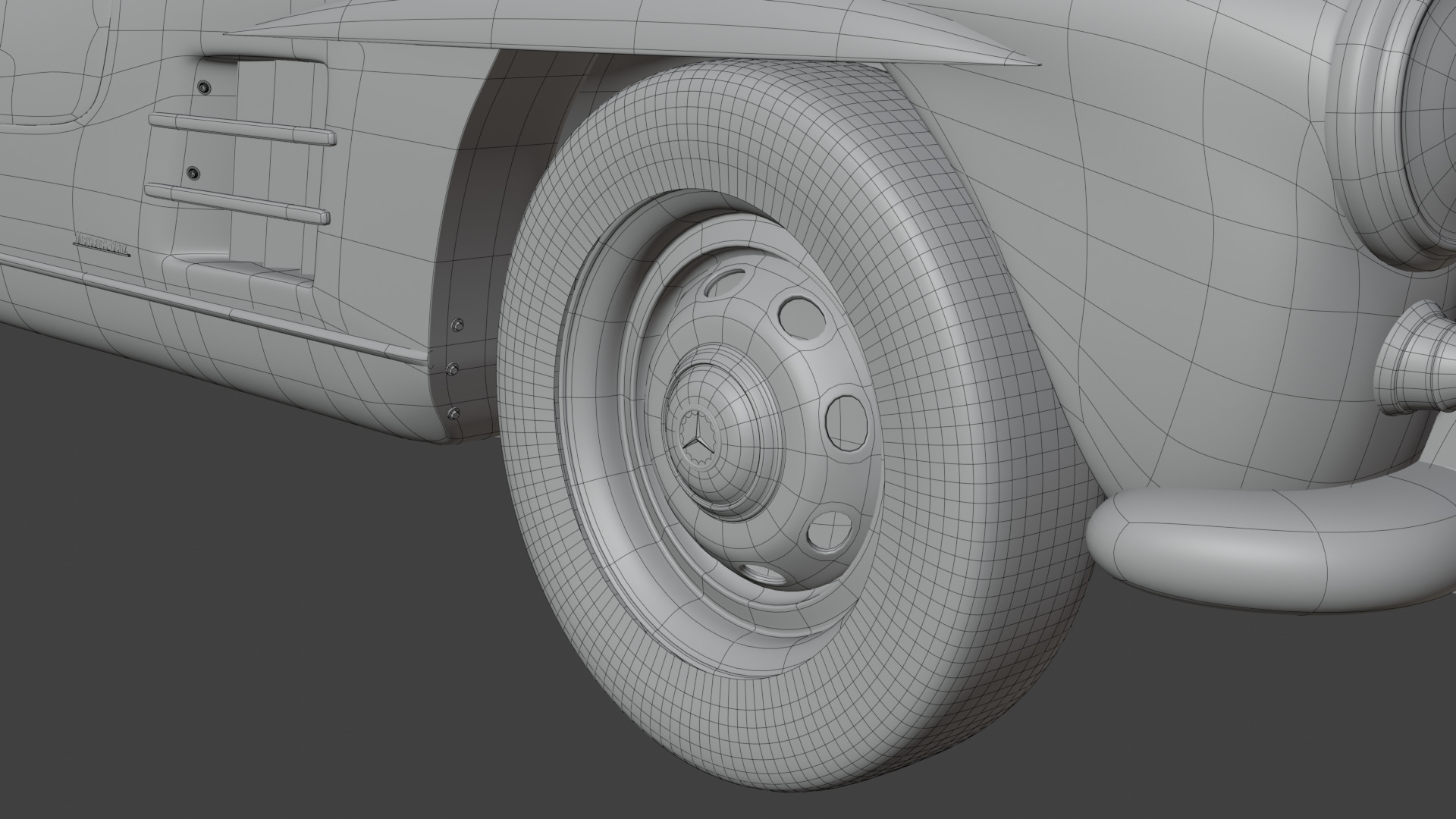 Mercedes Benz 300 SL Low-poly 3D model_45