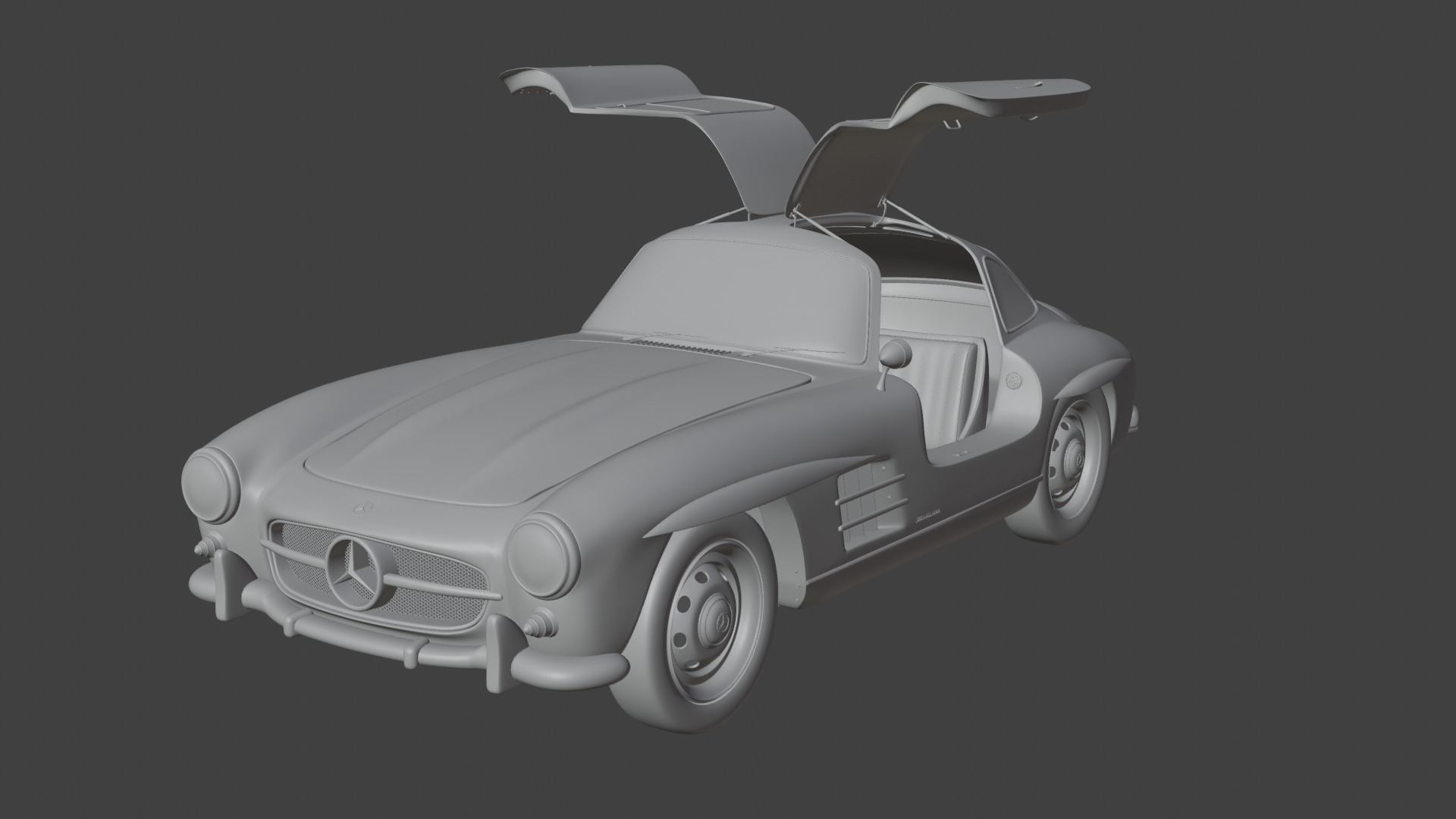 Mercedes Benz 300 SL Low-poly 3D model_23