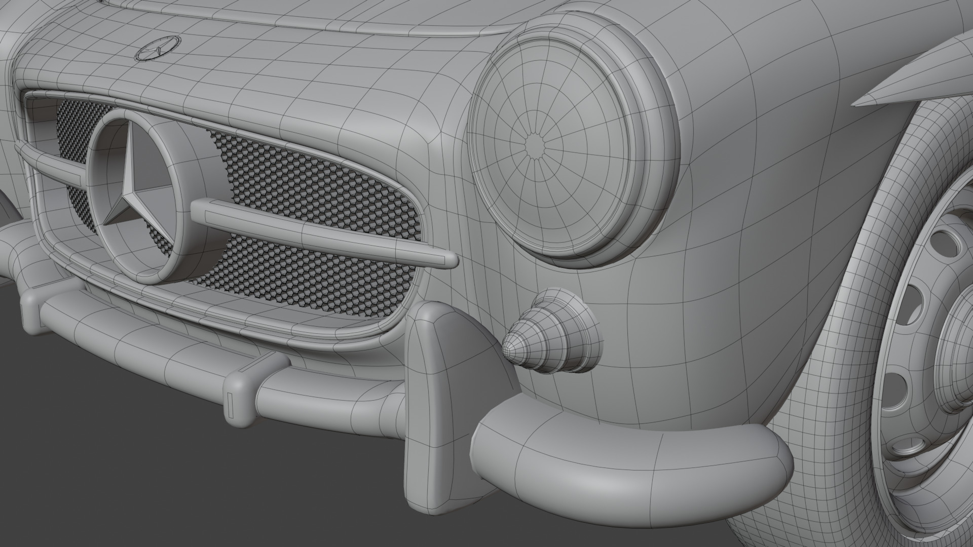 Mercedes Benz 300 SL Low-poly 3D model_43