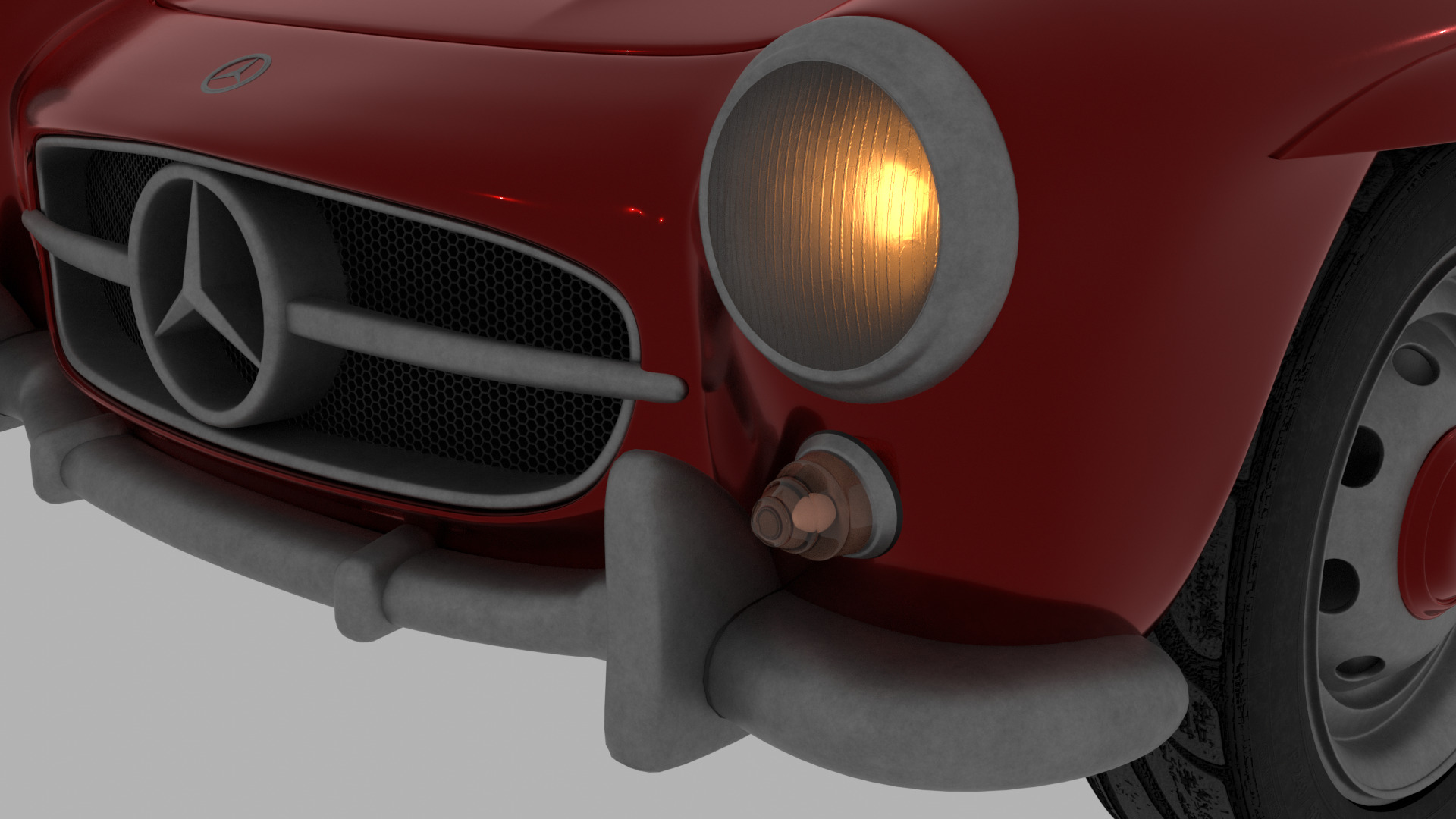 Mercedes Benz 300 SL Low-poly 3D model_9