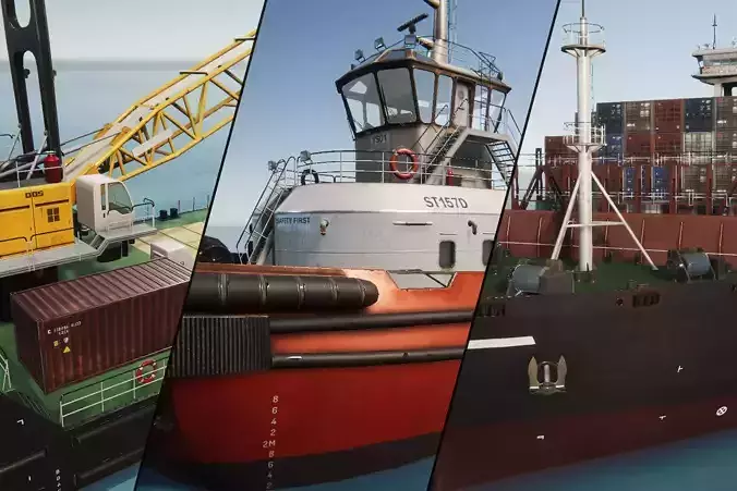 Ships Pack Low-poly 3D model