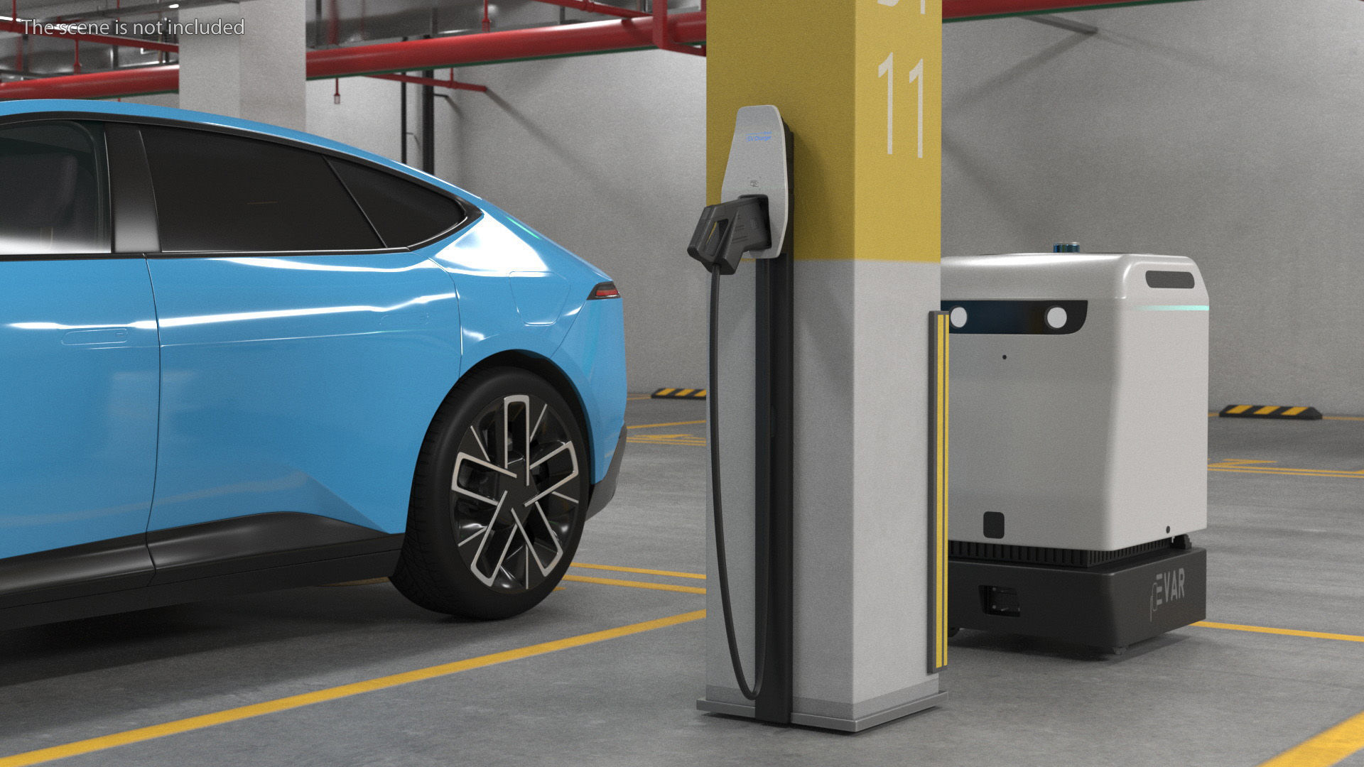 EVAR Parky Charging Robot Rigged 3D model_2