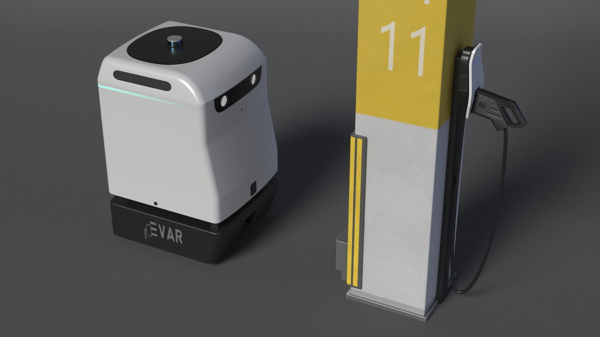 EVAR Parky Charging Robot Rigged 3D model_8