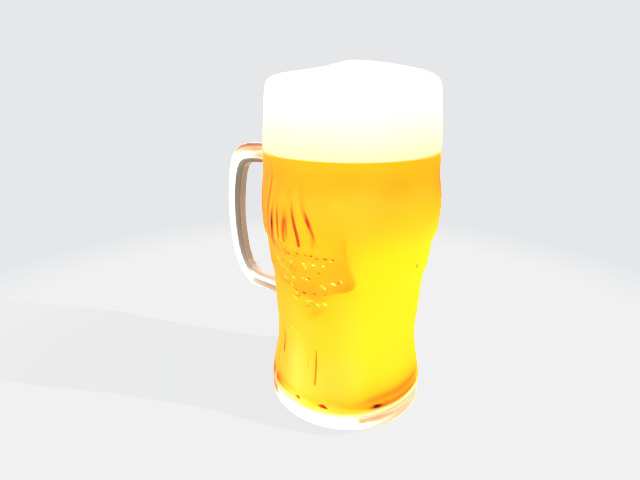 Glass of beer Low-poly 3D model_1