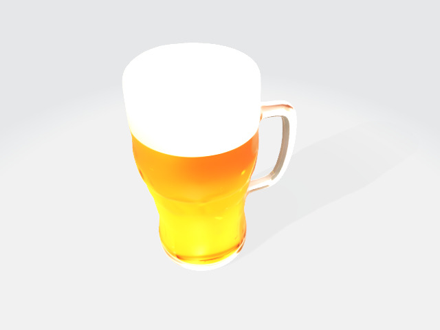Glass of beer Low-poly 3D model_2