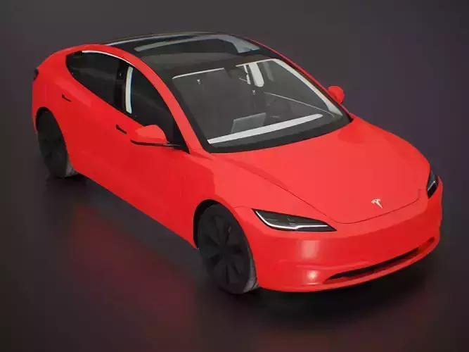 Tesla Model 3 Red - 2024 3D model