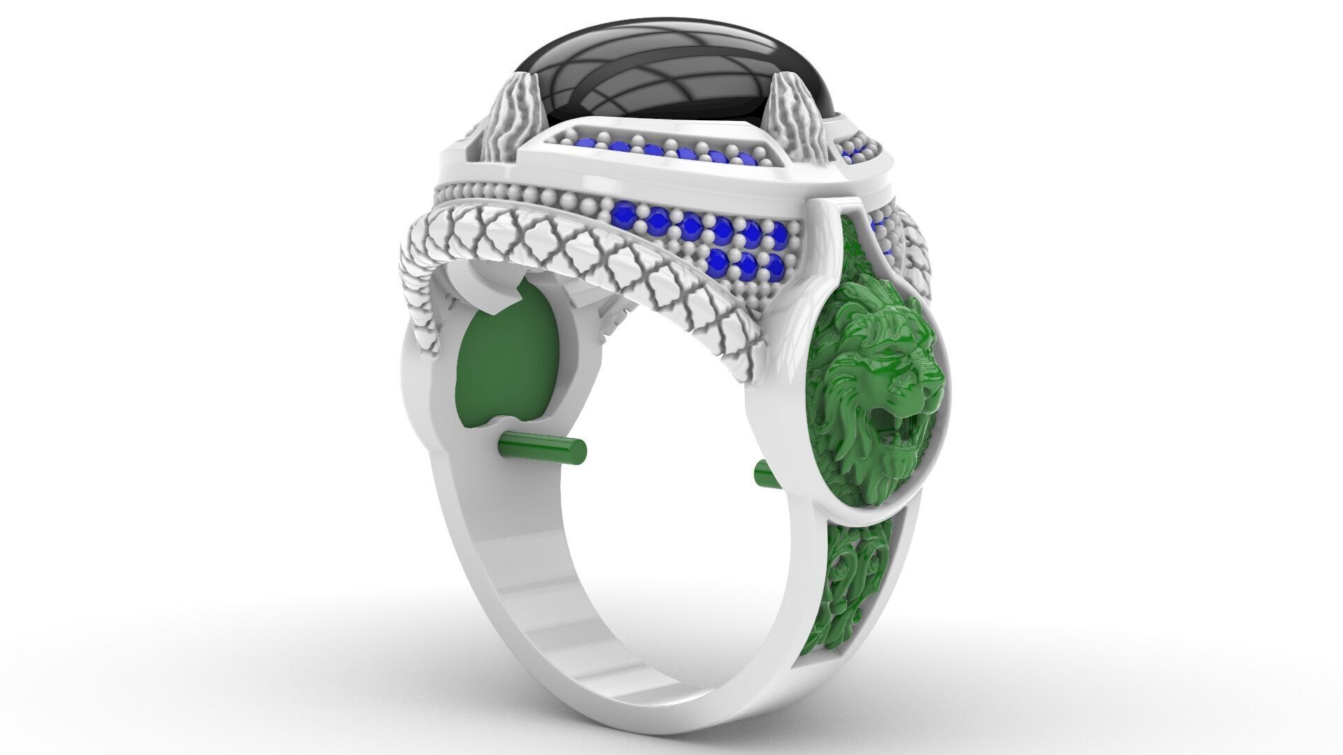 Man Diamond Ring Free 3D print model_14
