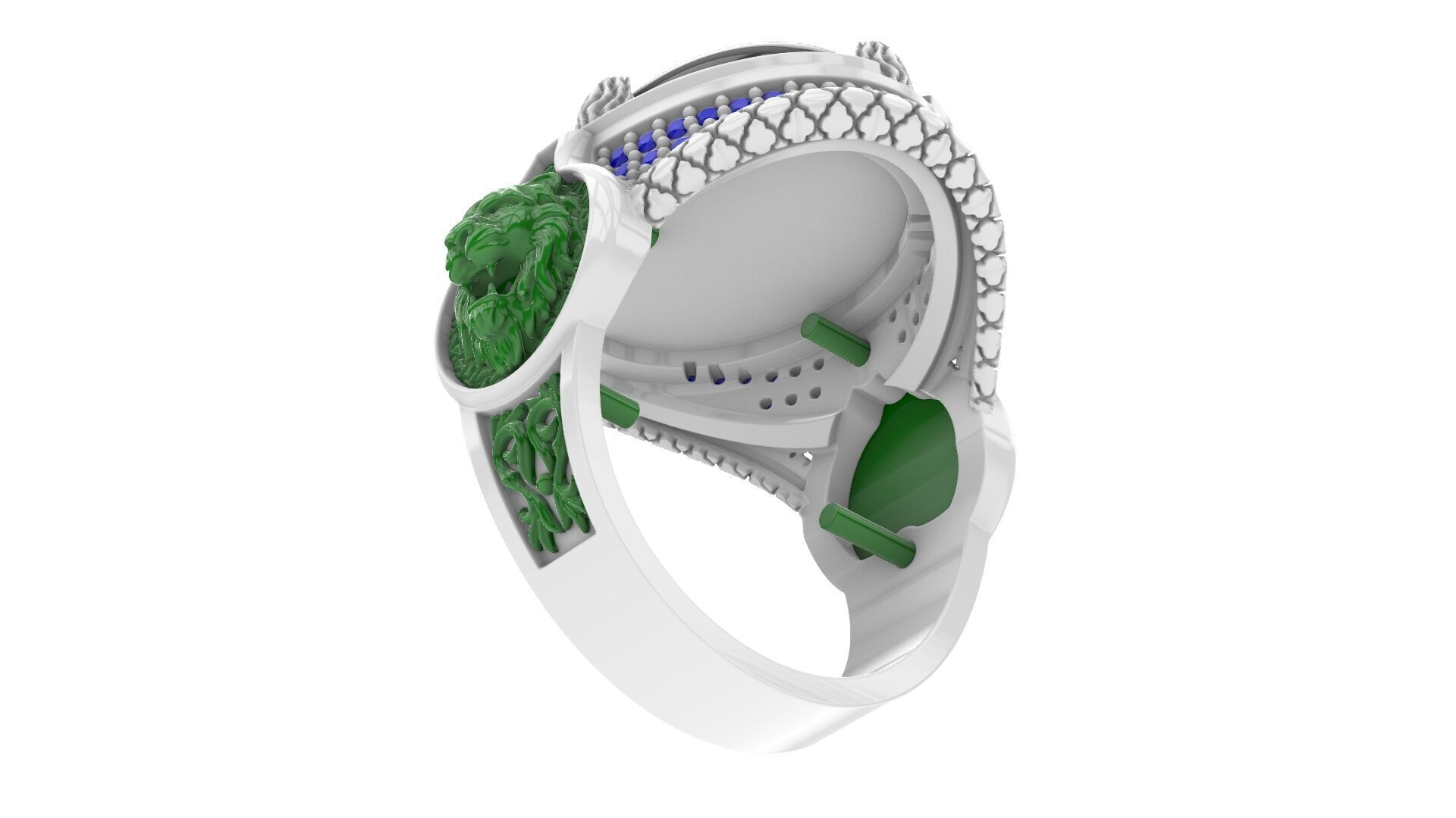 Man Diamond Ring Free 3D print model_39