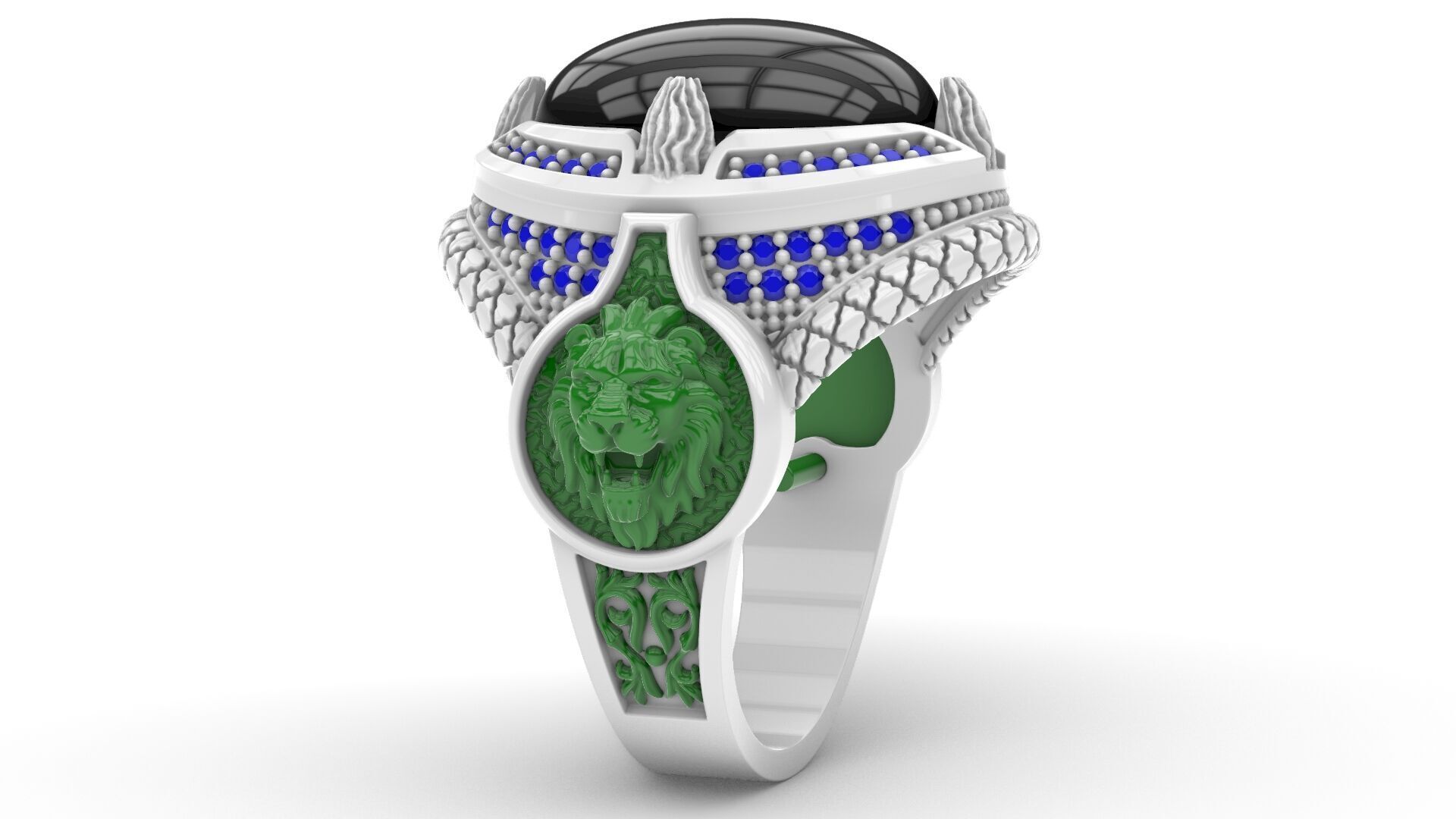 Man Diamond Ring Free 3D print model_18