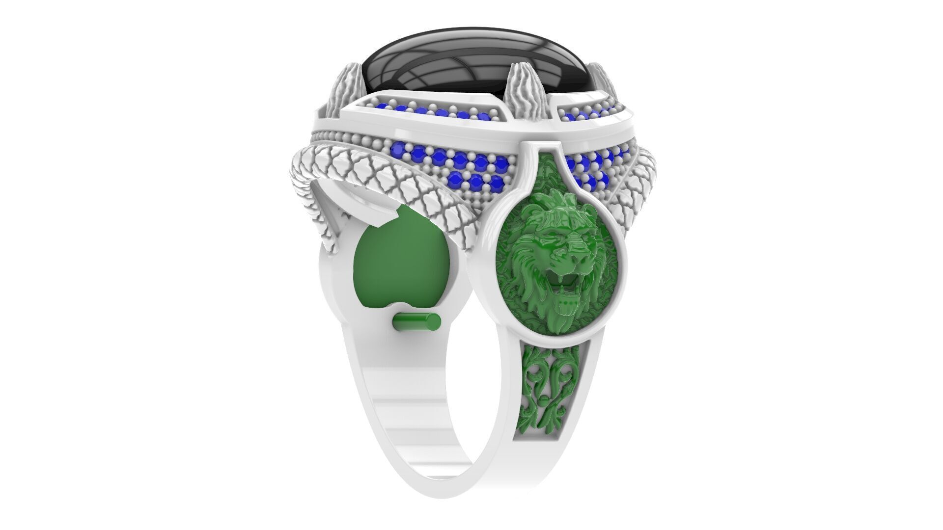 Man Diamond Ring Free 3D print model_34