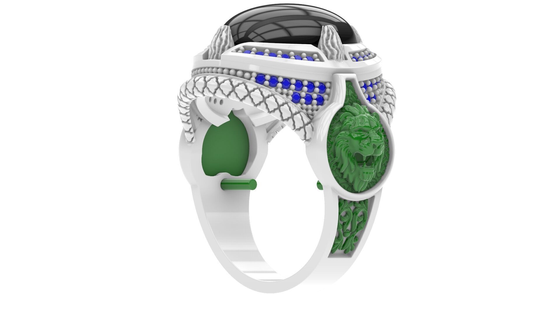 Man Diamond Ring Free 3D print model_33