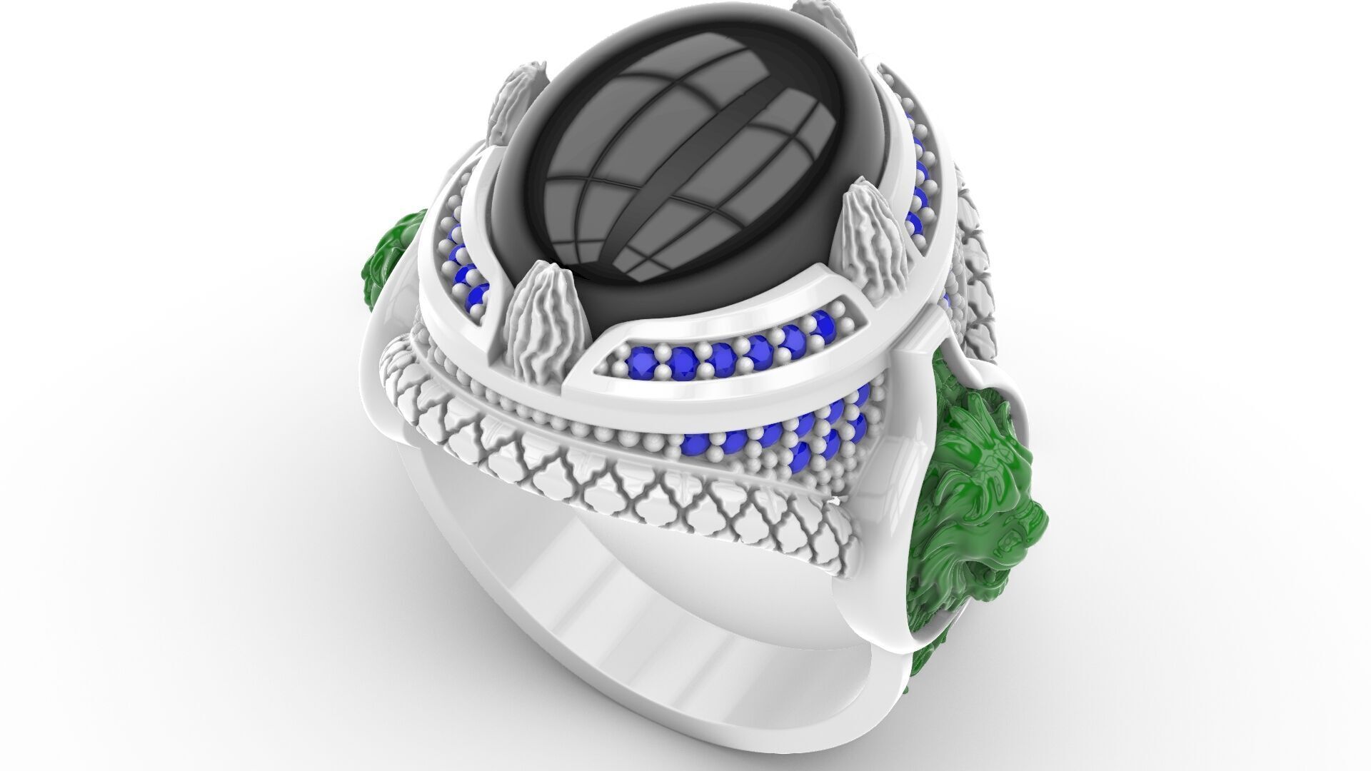 Man Diamond Ring Free 3D print model_12