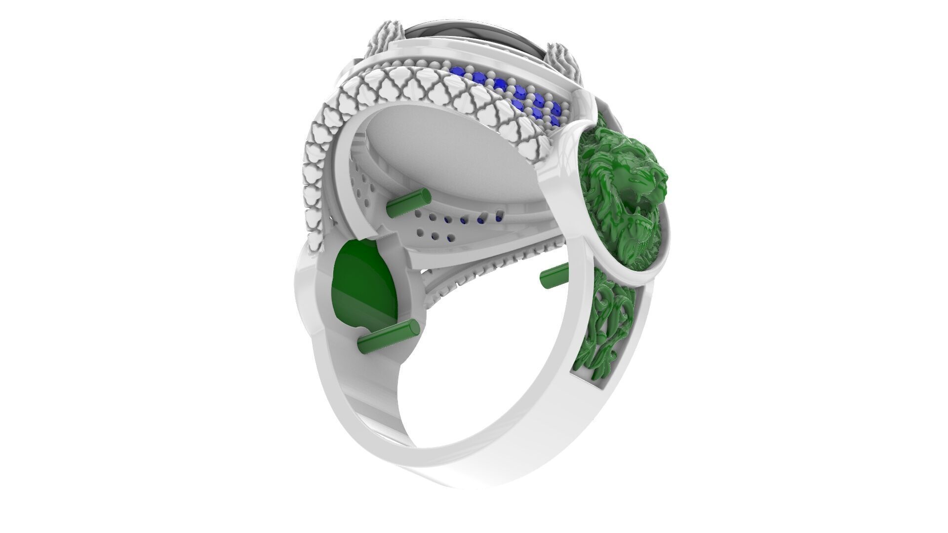 Man Diamond Ring Free 3D print model_37
