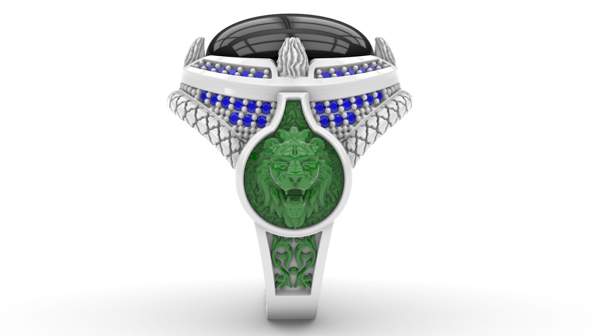 Man Diamond Ring Free 3D print model_17