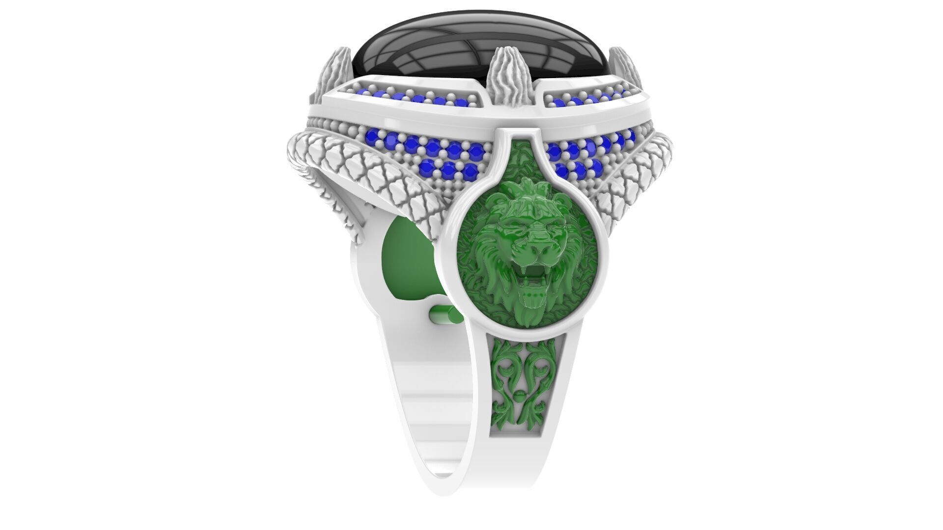 Man Diamond Ring Free 3D print model_35