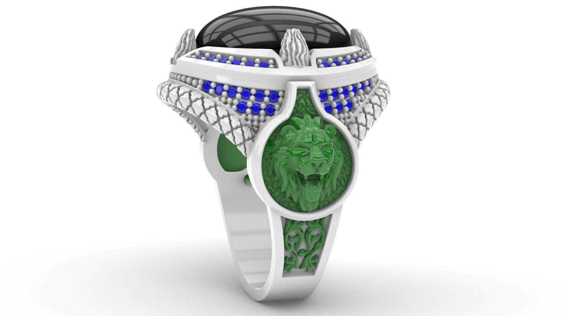 Man Diamond Ring Free 3D print model_16