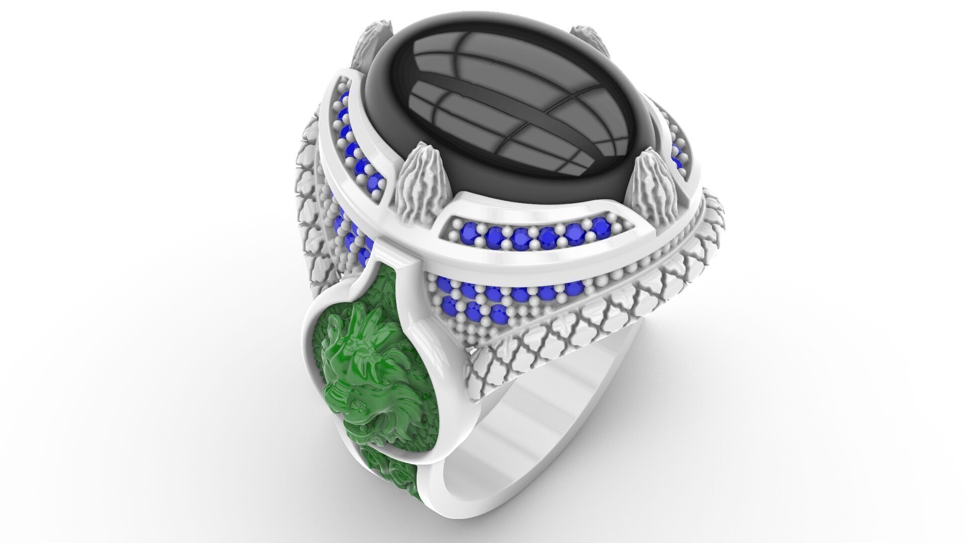 Man Diamond Ring Free 3D print model_7