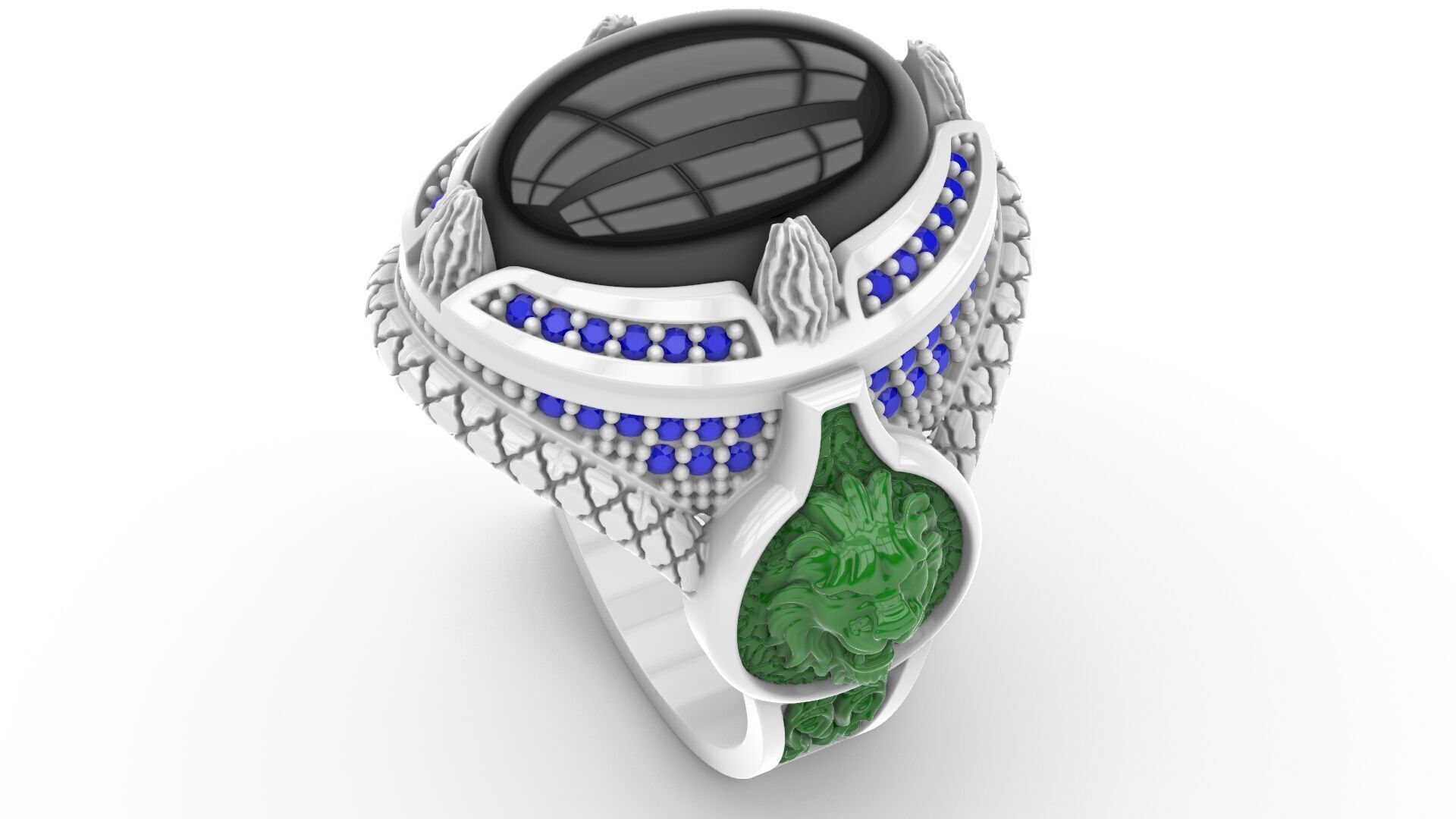 Man Diamond Ring Free 3D print model_2
