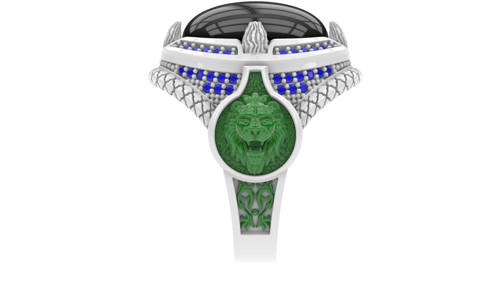 Man Diamond Ring Free 3D print model_36