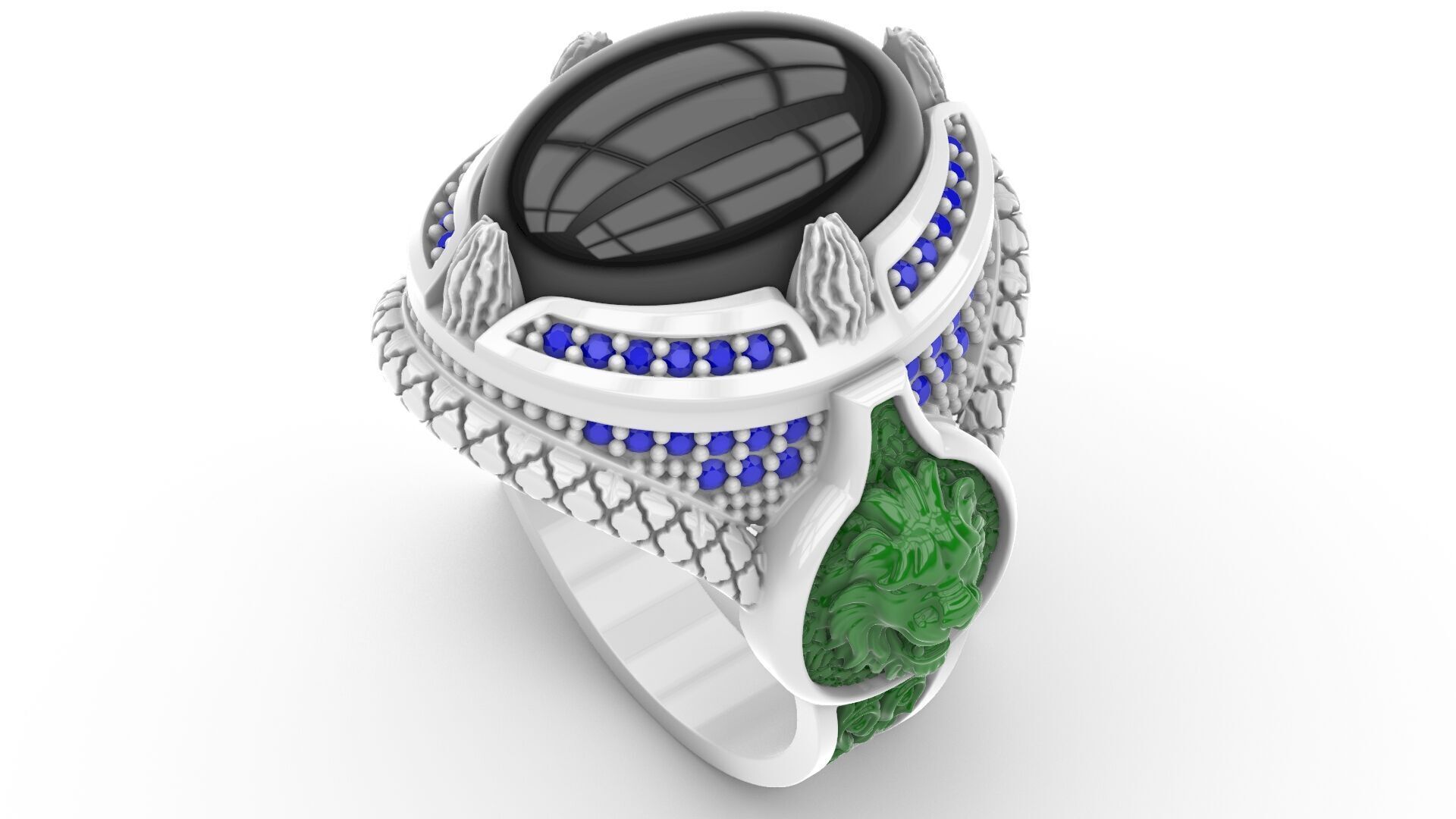 Man Diamond Ring Free 3D print model_1