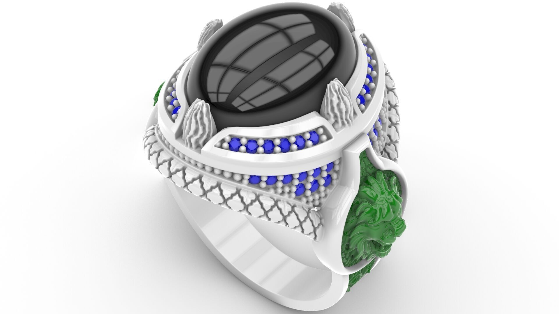 Man Diamond Ring Free 3D print model_13
