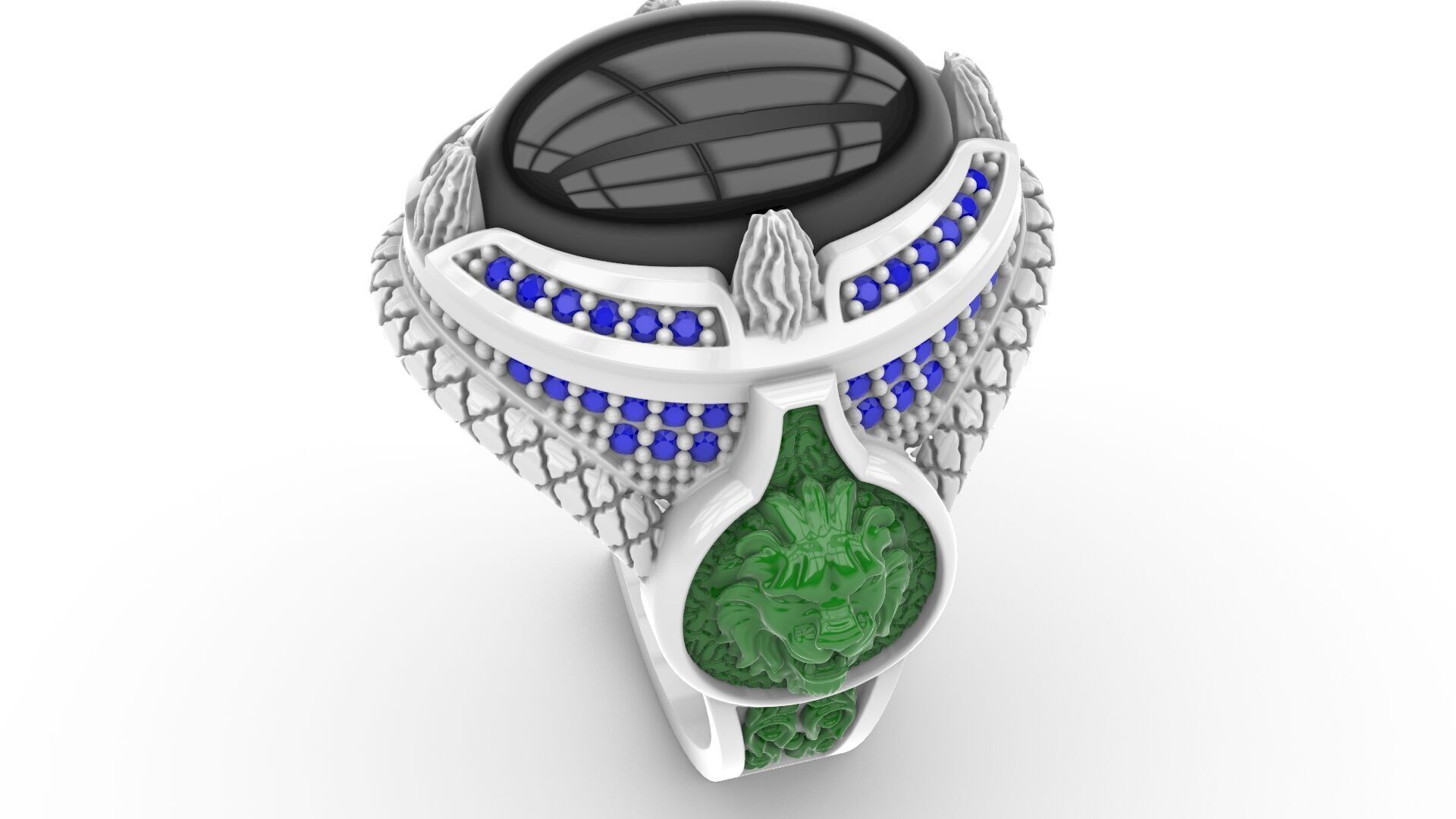 Man Diamond Ring Free 3D print model_3
