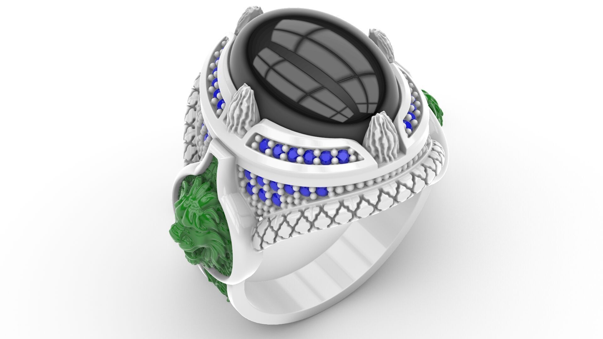 Man Diamond Ring Free 3D print model_8