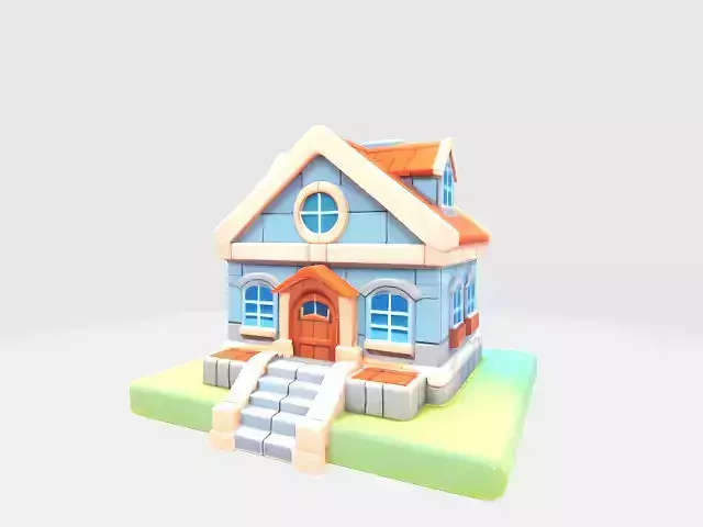 Lowpoly cartoon house