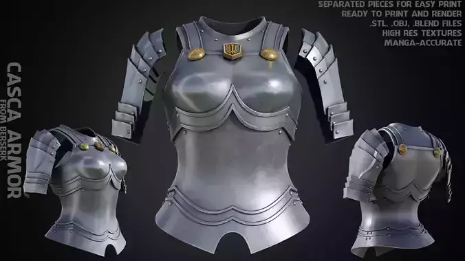 Berserk Casca Armor for Cosplay 3D print model