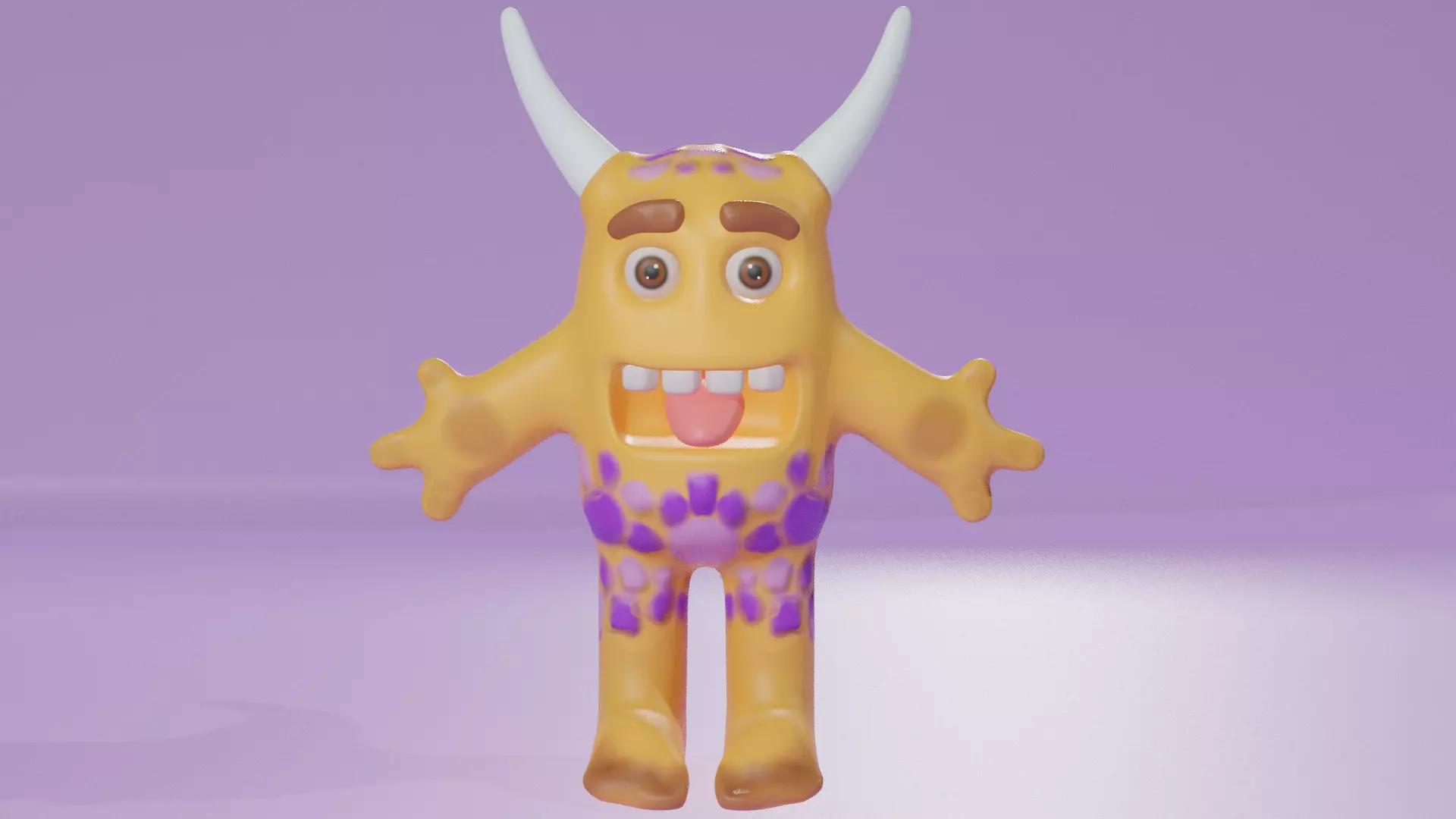 Cute Cartoon Monster Character Model Low-poly 3D model_0