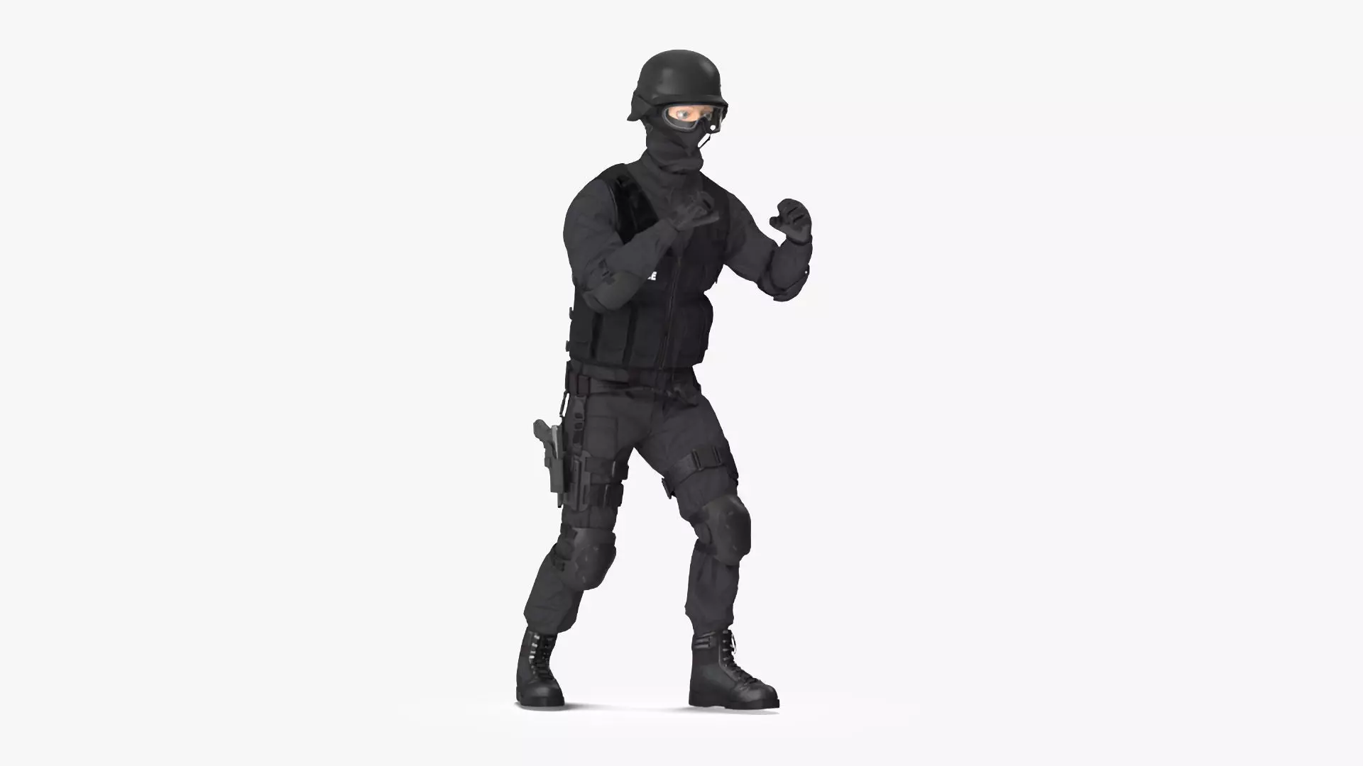 SWAT Police Officer Rigged for Cinema 4D 3D model