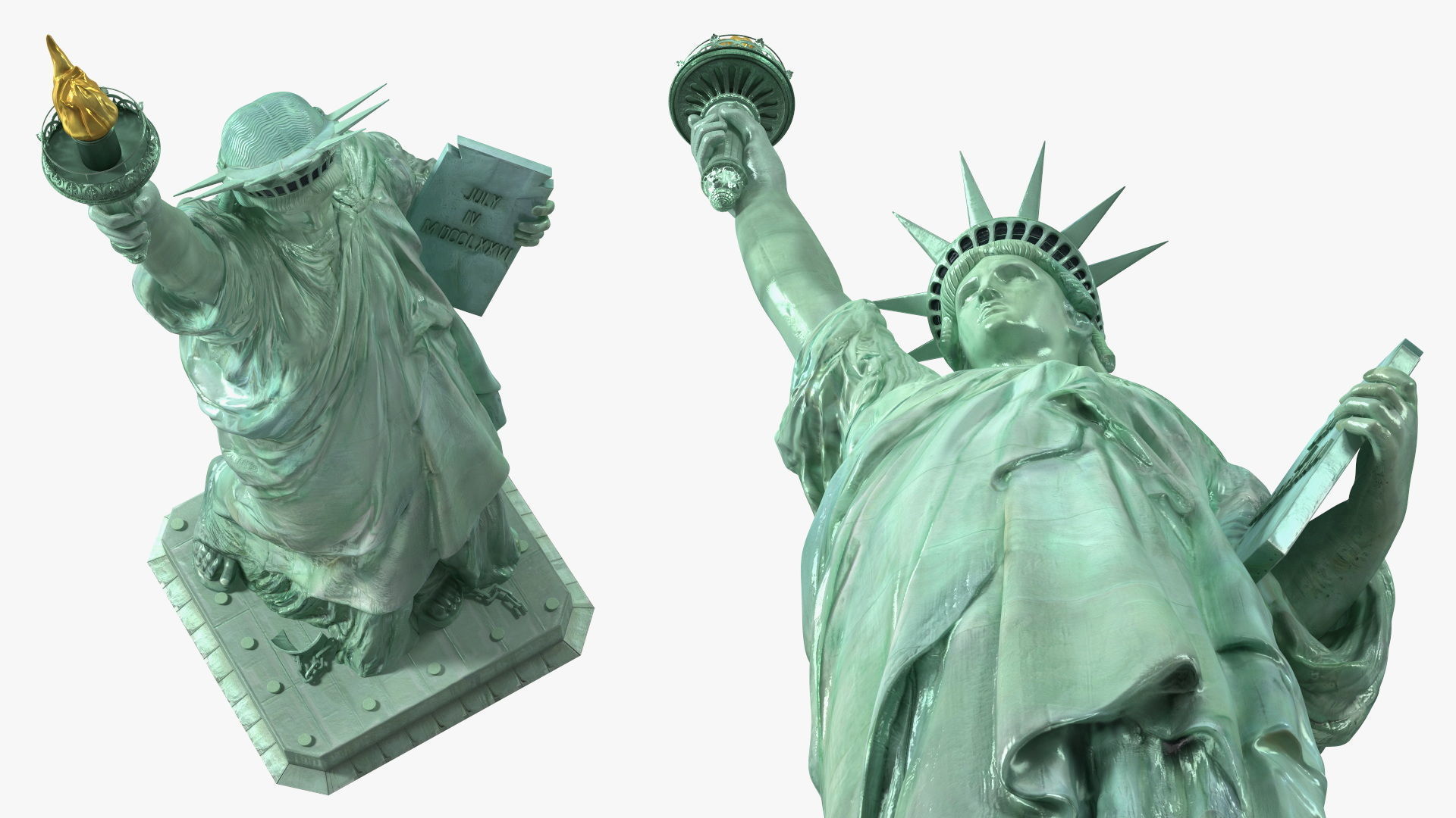 Statue of Liberty without Pedestal for 3D Print 3D print model_13